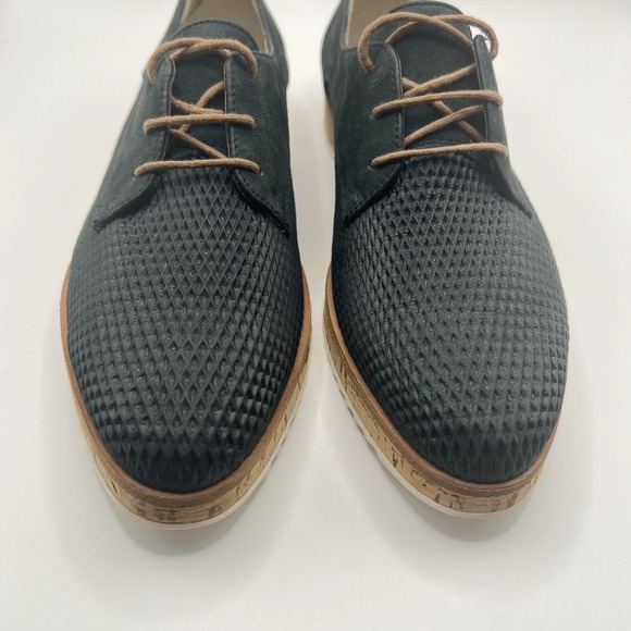 Paul Green Madrid Oxford Women's 8.5 US/6 UK Blue Suede Handmade Austria - Picture 2 of 10